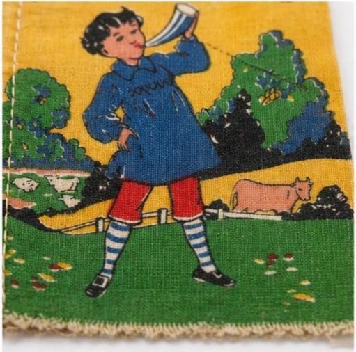 Vintage Boy Blue Rhymes Cloth Book, McLoughlin Bros. Nursery Rhyme Textile Children's Book, view 5
