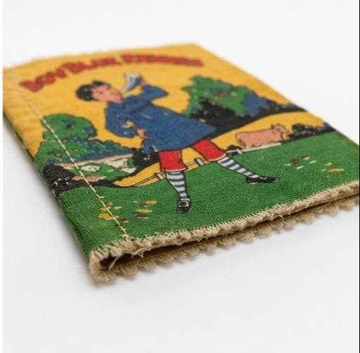 Vintage Boy Blue Rhymes Cloth Book, McLoughlin Bros. Nursery Rhyme Textile Children's Book, view 6