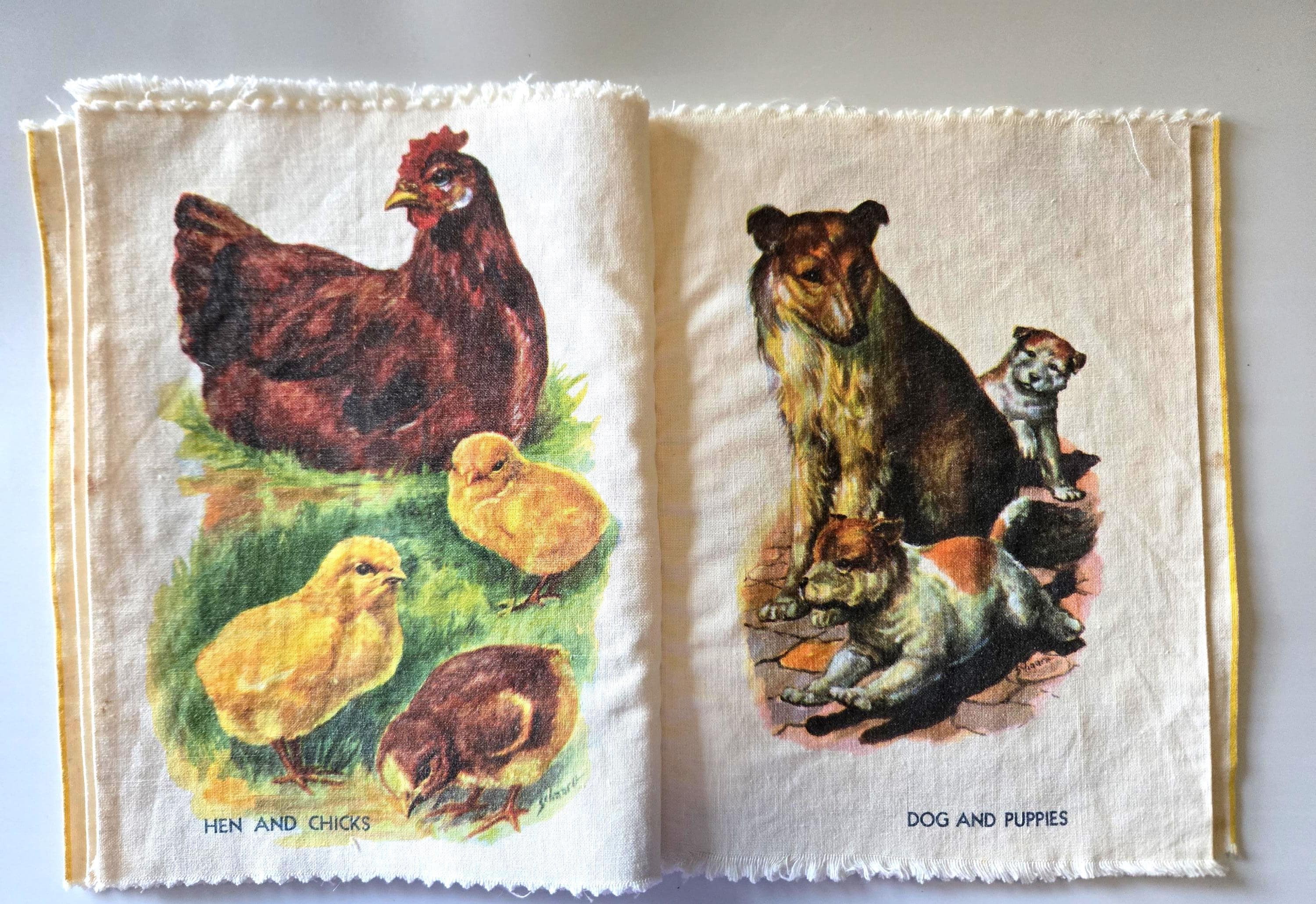 Vintage Animals Cloth Washable Children Book Schaarn Illustrator Dog Cat Horse Goat Cow Squirrel, view 5