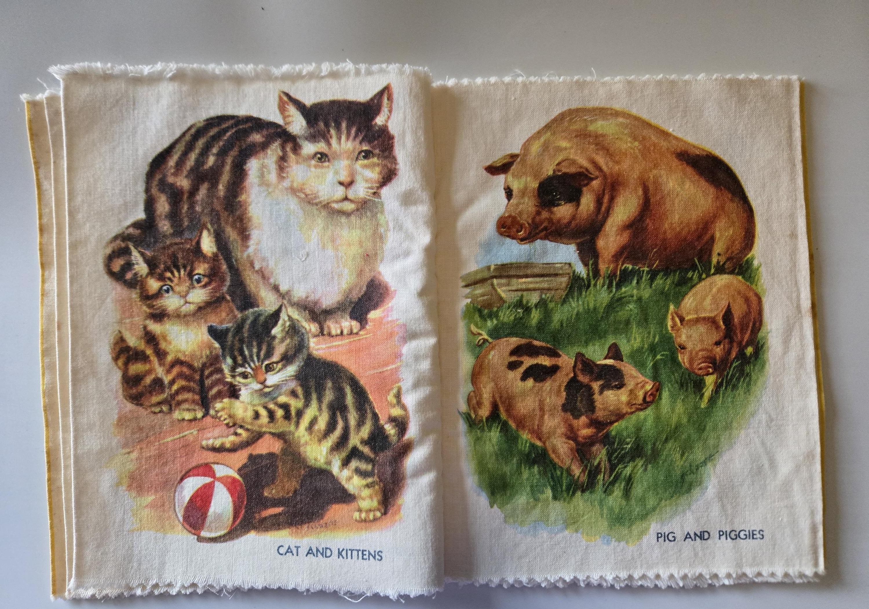 Vintage Animals Cloth Washable Children Book Schaarn Illustrator Dog Cat Horse Goat Cow Squirrel, view 6