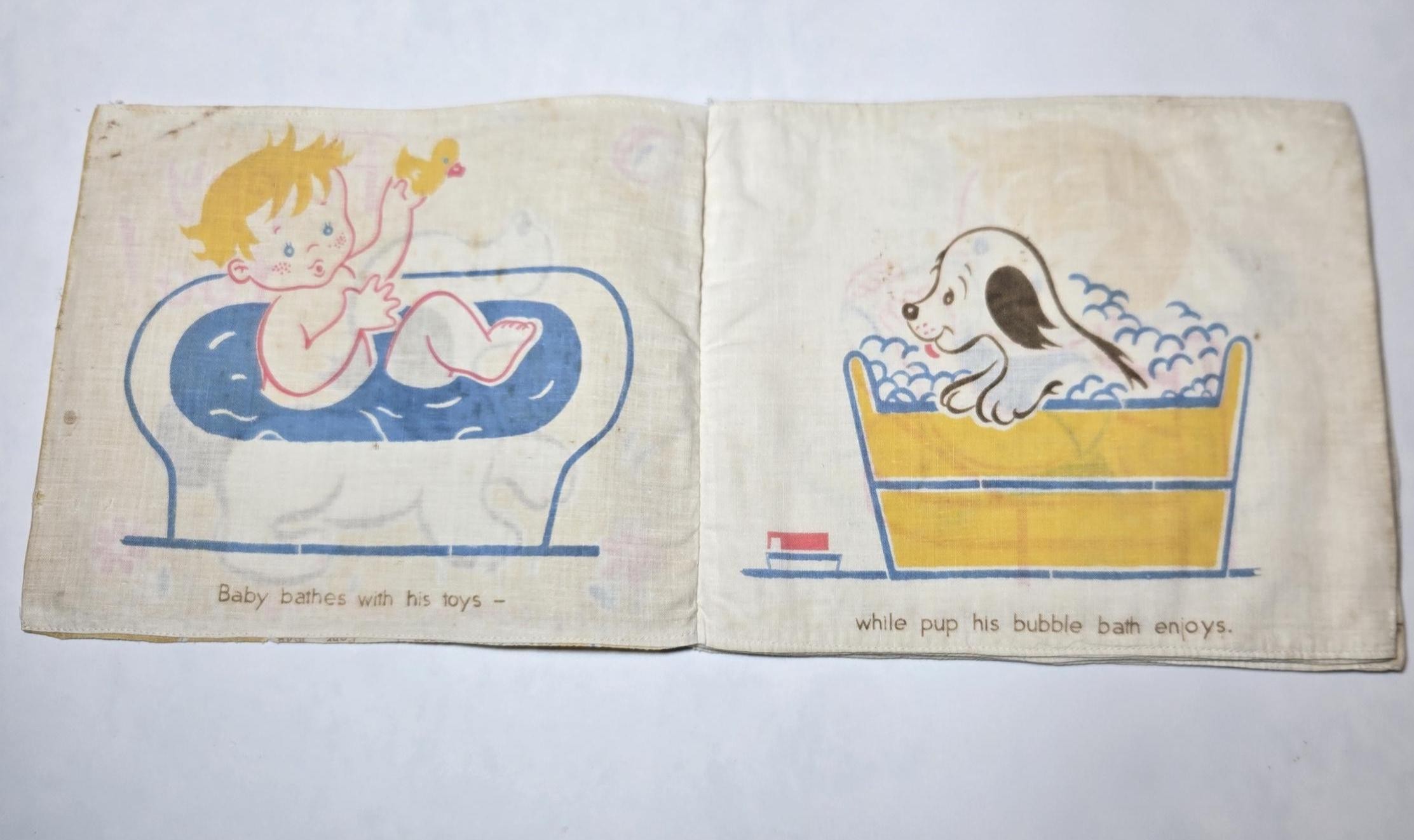 Vintage Puppy Too! Cloth Book 1949 Charlotte Steiner Children's Collectible, view 3