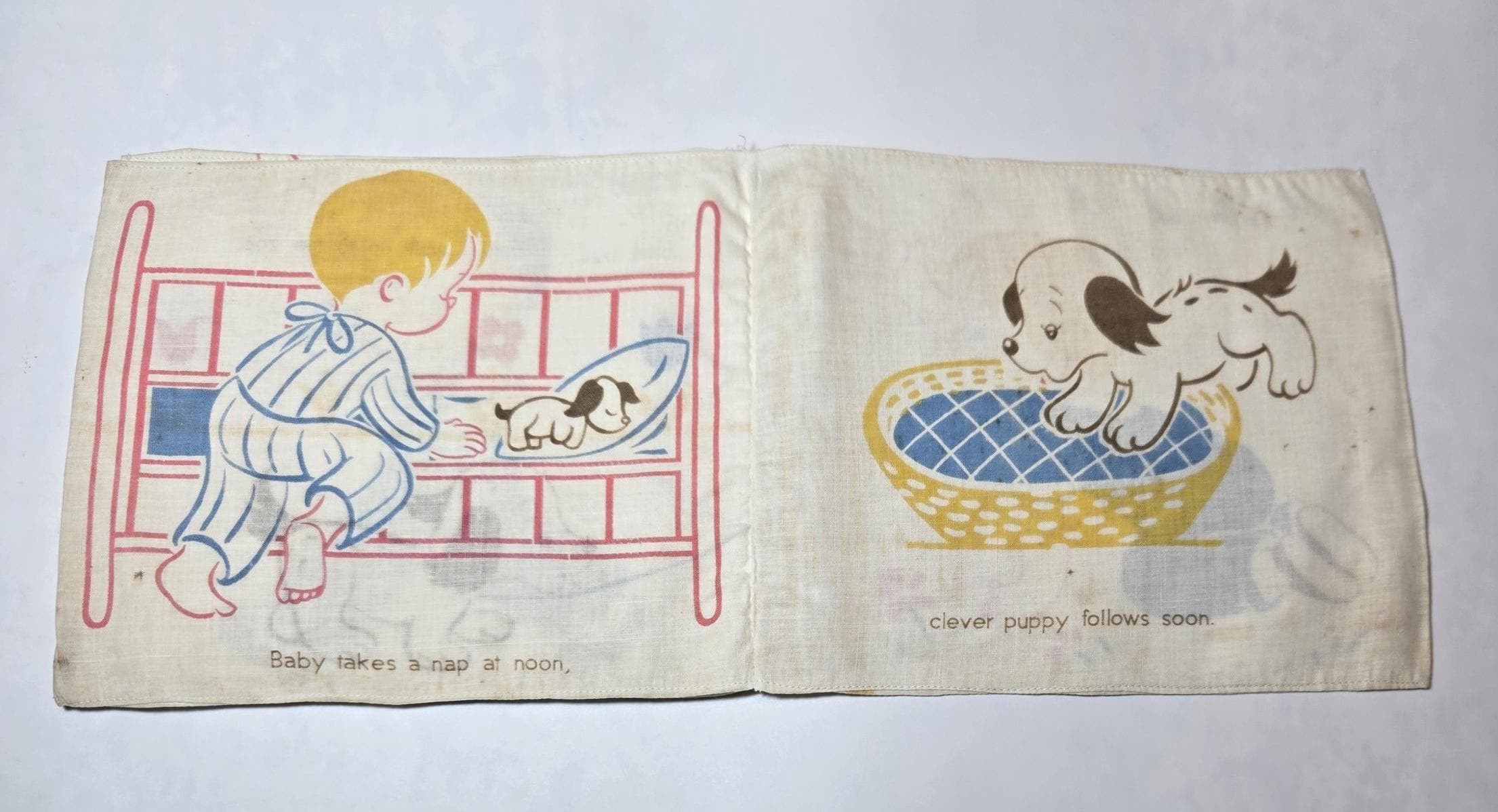 Vintage Puppy Too! Cloth Book 1949 Charlotte Steiner Children's Collectible, view 4