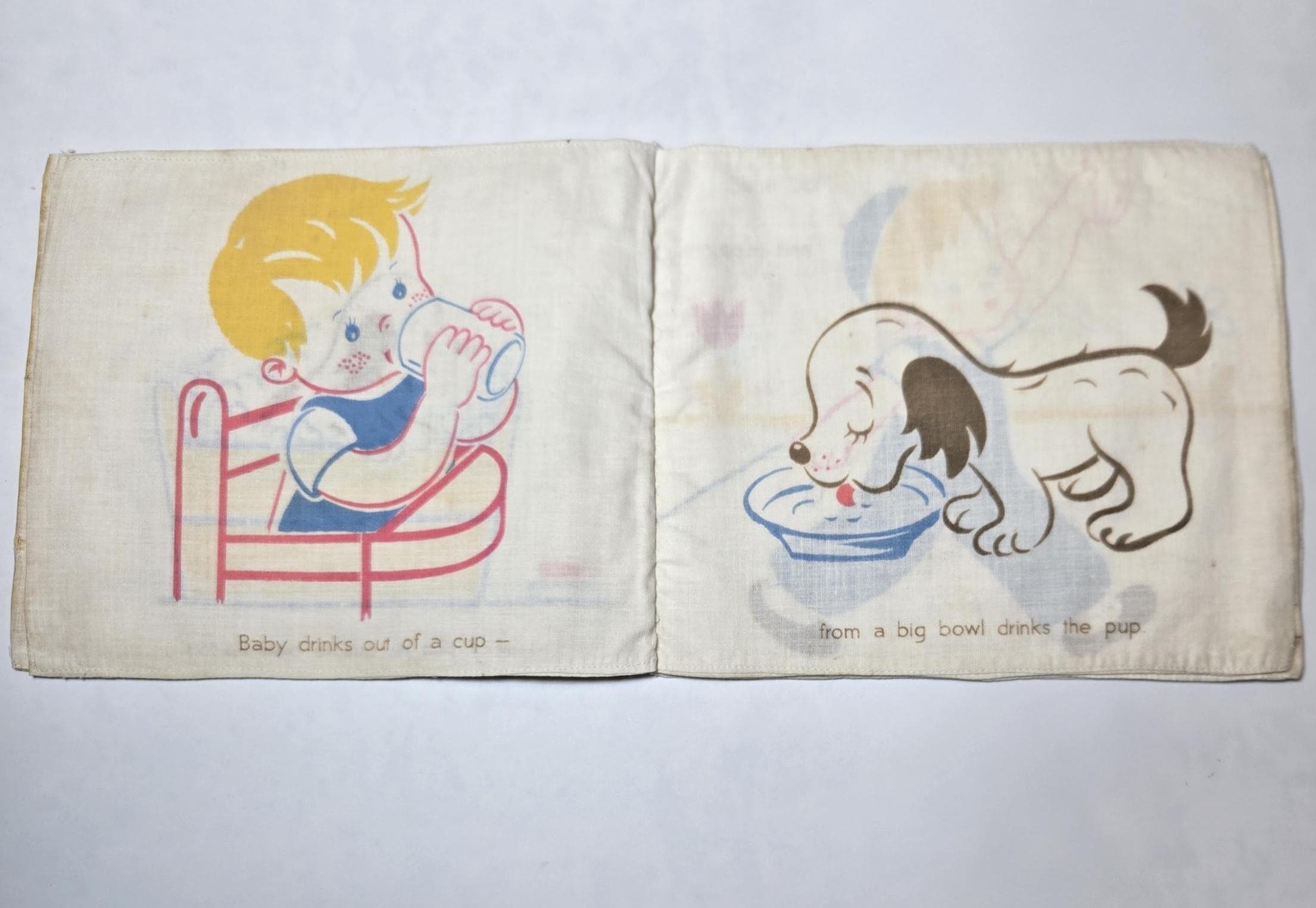 Vintage Puppy Too! Cloth Book 1949 Charlotte Steiner Children's Collectible, view 5