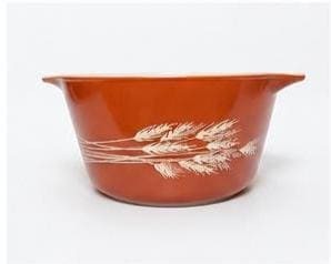 Vintage Pyrex Autumn Harvest Wheat Cinderella Mixing Bowls Set (2) Brown Nesting, view 6