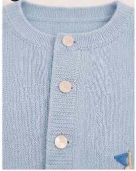 Vintage Baby Boy Sailboat Cardigan Sweater | 1950s Embroidered Knit Toddler Top, view 4