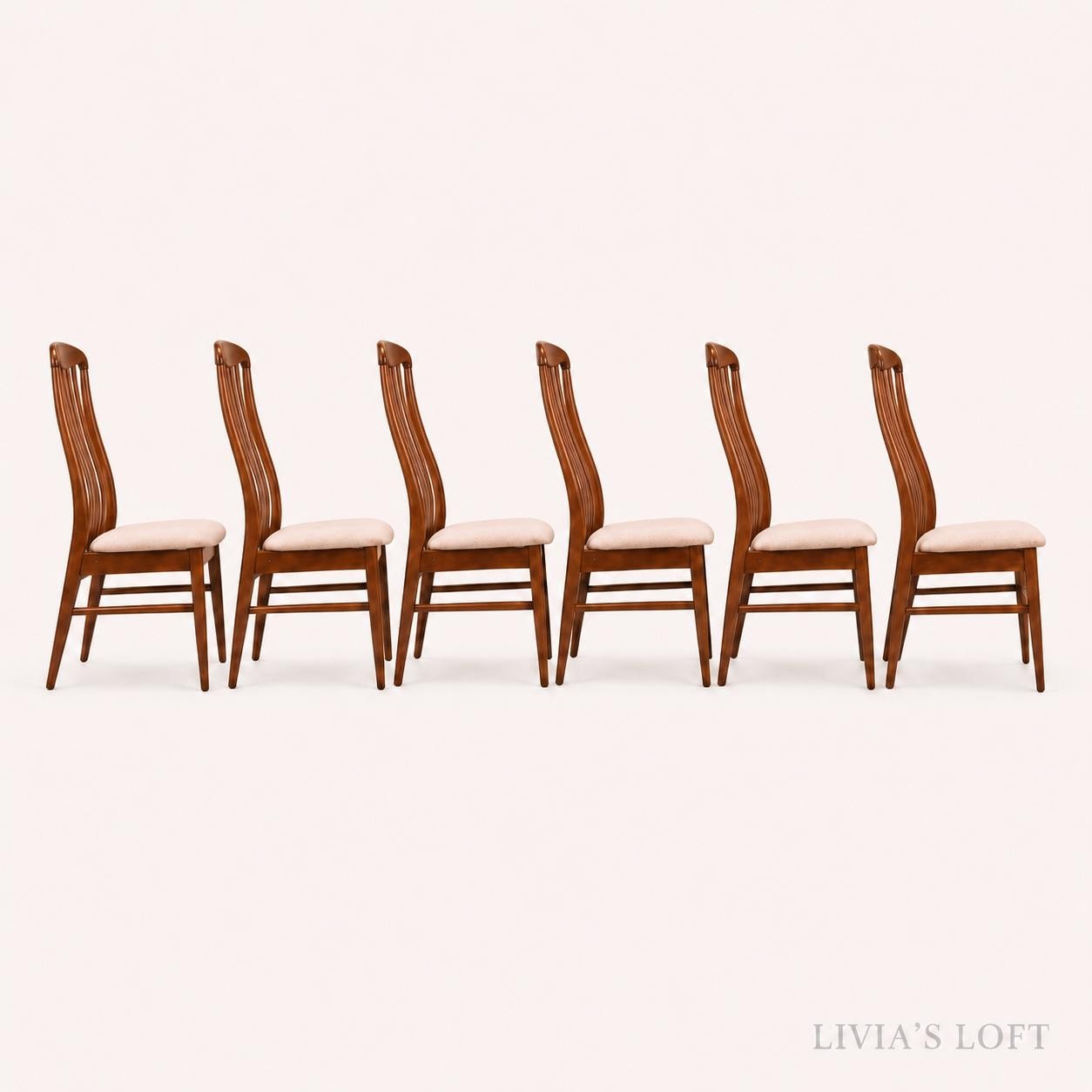 Benny Linden Danish Chairs Set of 6, Vintage Teak Dining, view 6