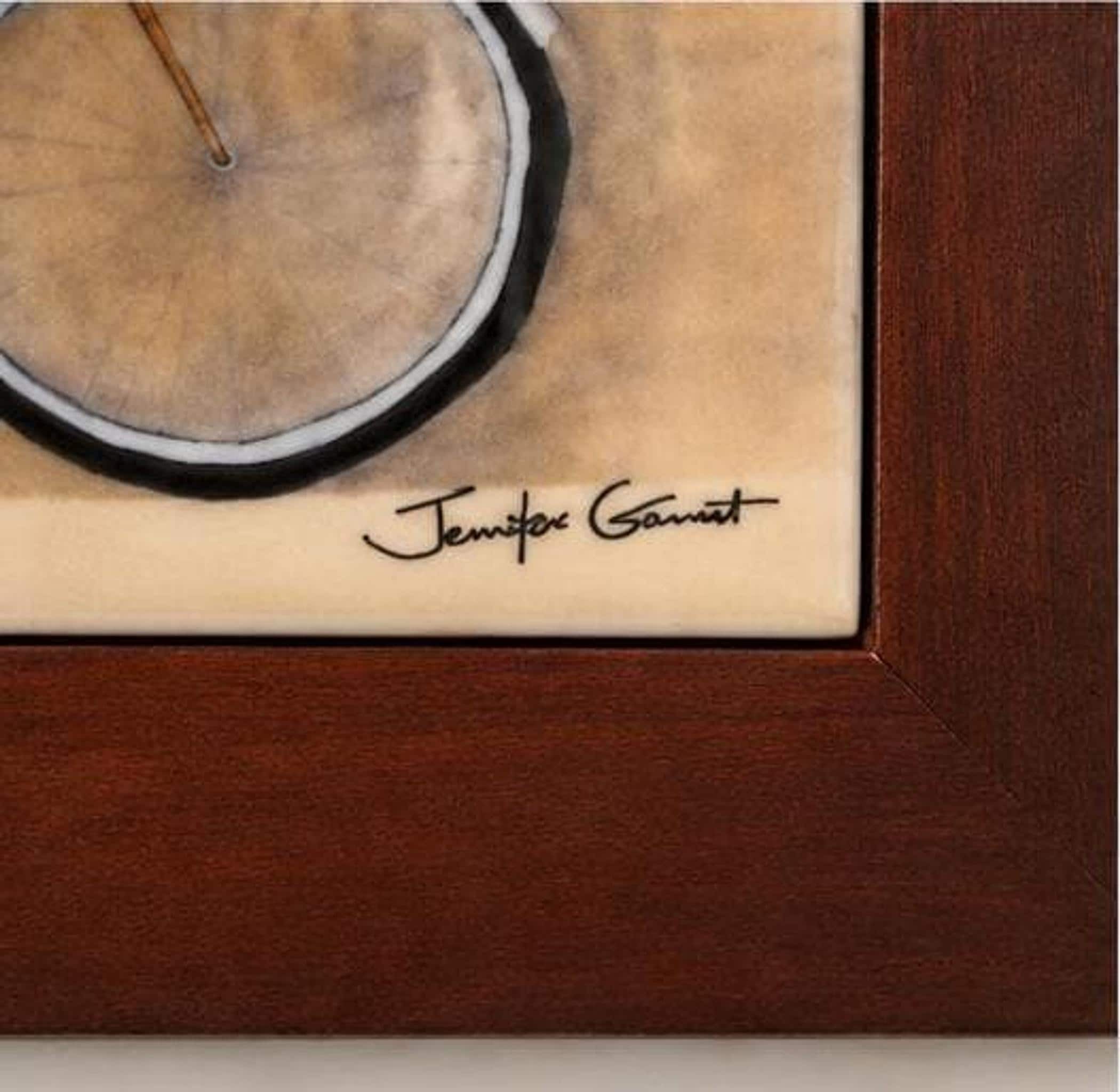 Framed Ceramic Art Tile with Whimsical French Chef on Bicycle, view 5