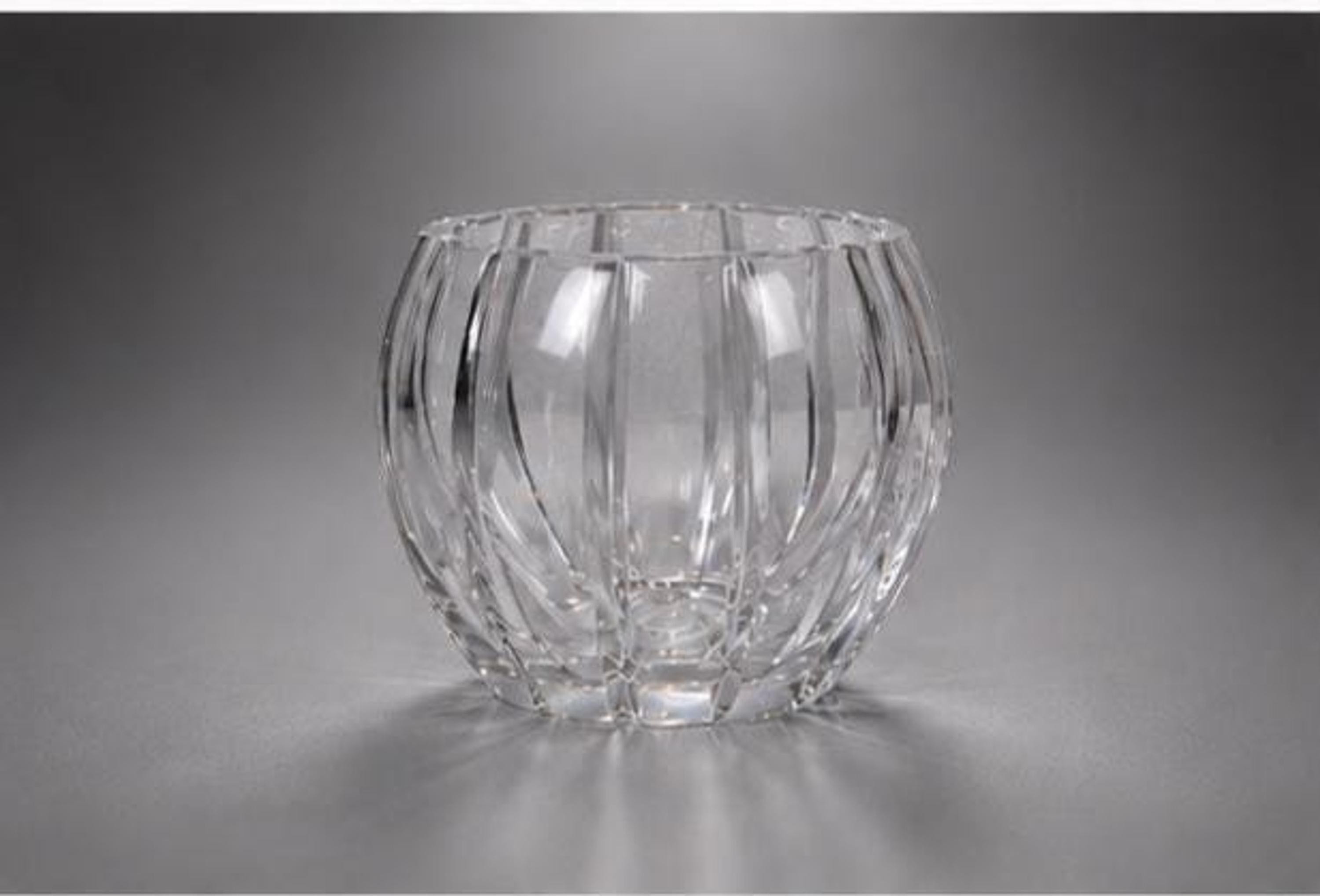 Czech Crystal Covered Bowl, Vintage Hand Cut 24% Lead, view 7