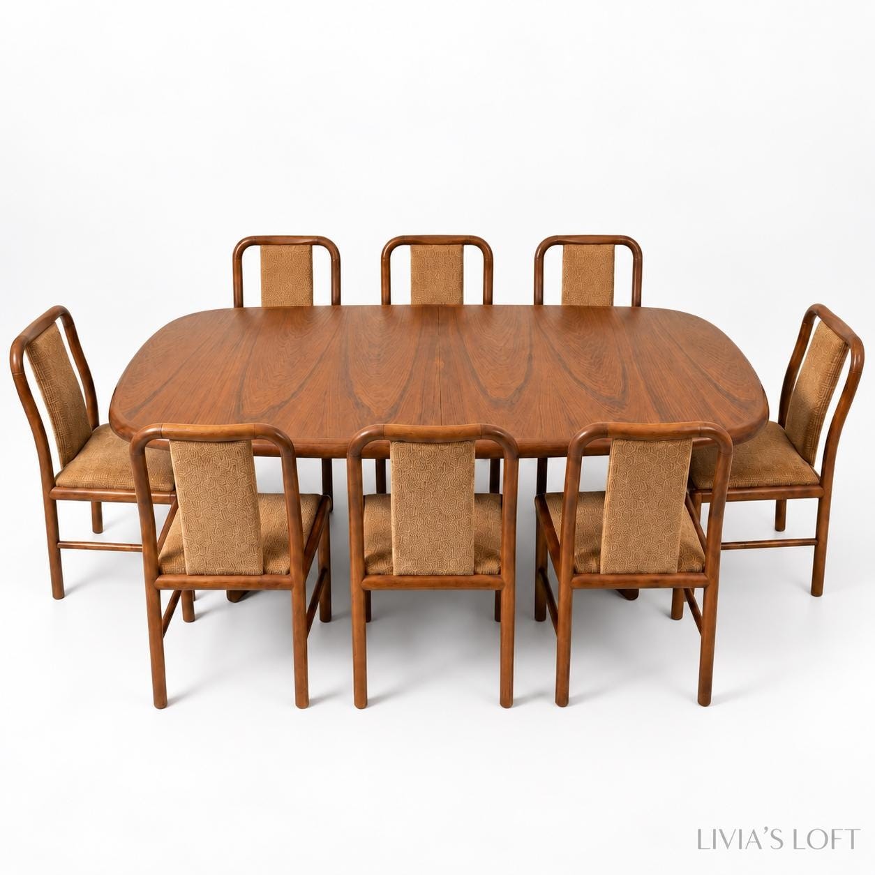 Danish Teak Dining Set, Extendable Table with 8 Dining Chairs, Mid Century Modern Scandinavian Furniture, Vintage Denmark Design