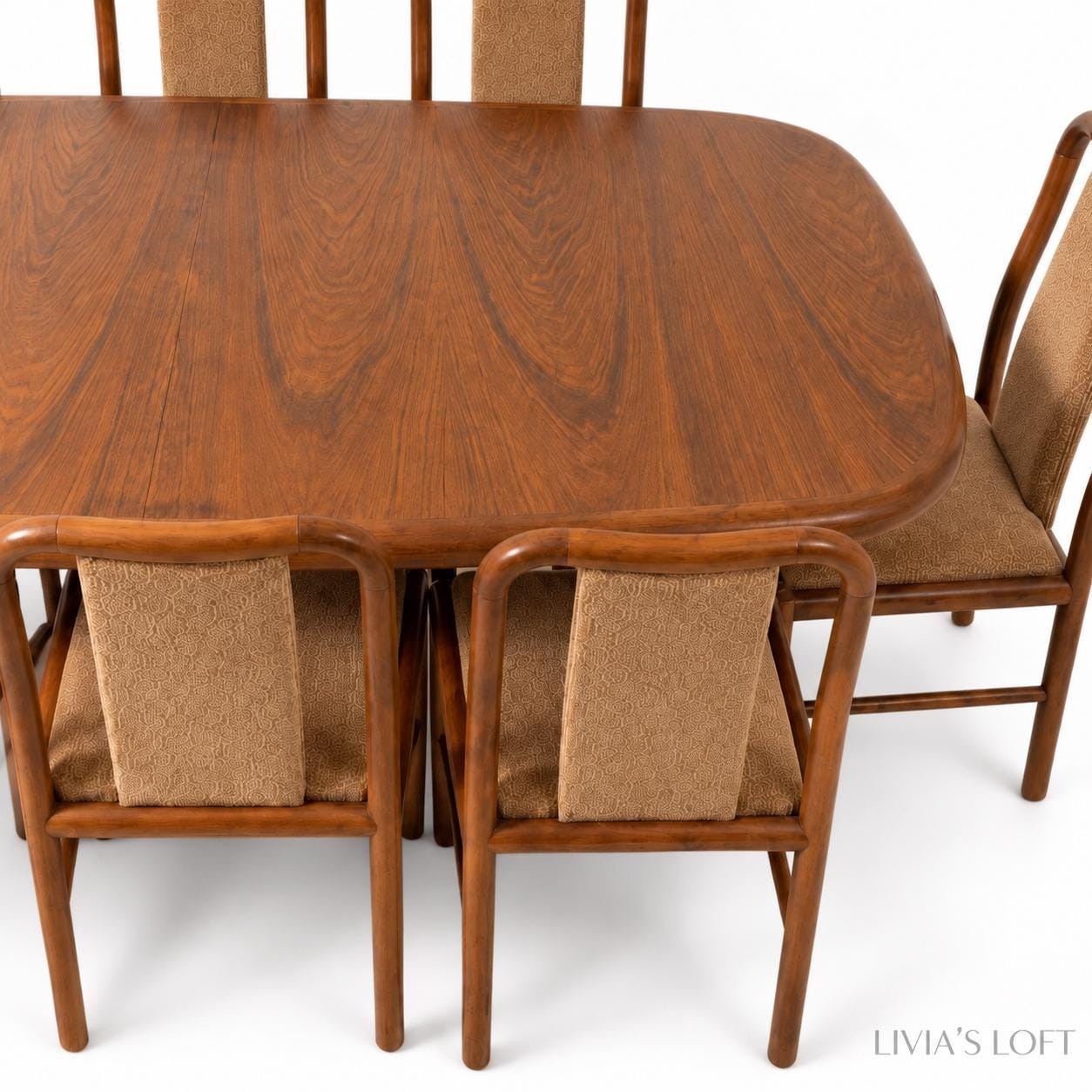 Danish Teak Dining Set, Extendable Table with 8 Dining Chairs, Mid Century Modern Scandinavian Furniture, Vintage Denmark Design, view 2
