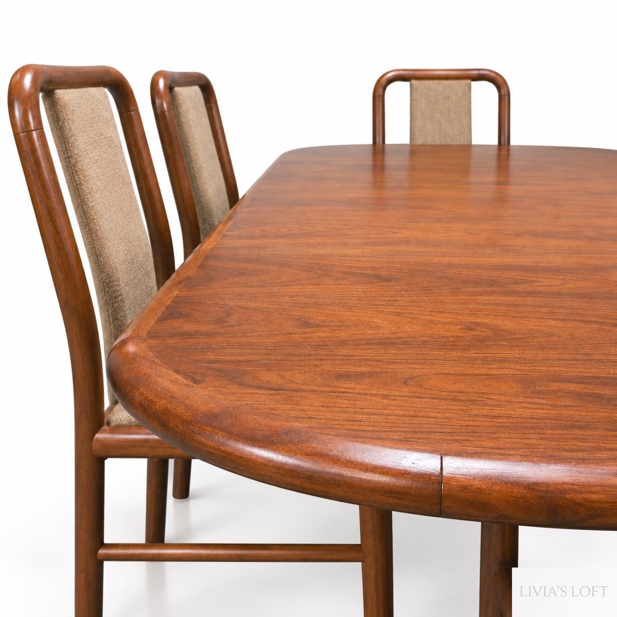 Danish Teak Dining Set, Extendable Table with 8 Dining Chairs, Mid Century Modern Scandinavian Furniture, Vintage Denmark Design, view 3