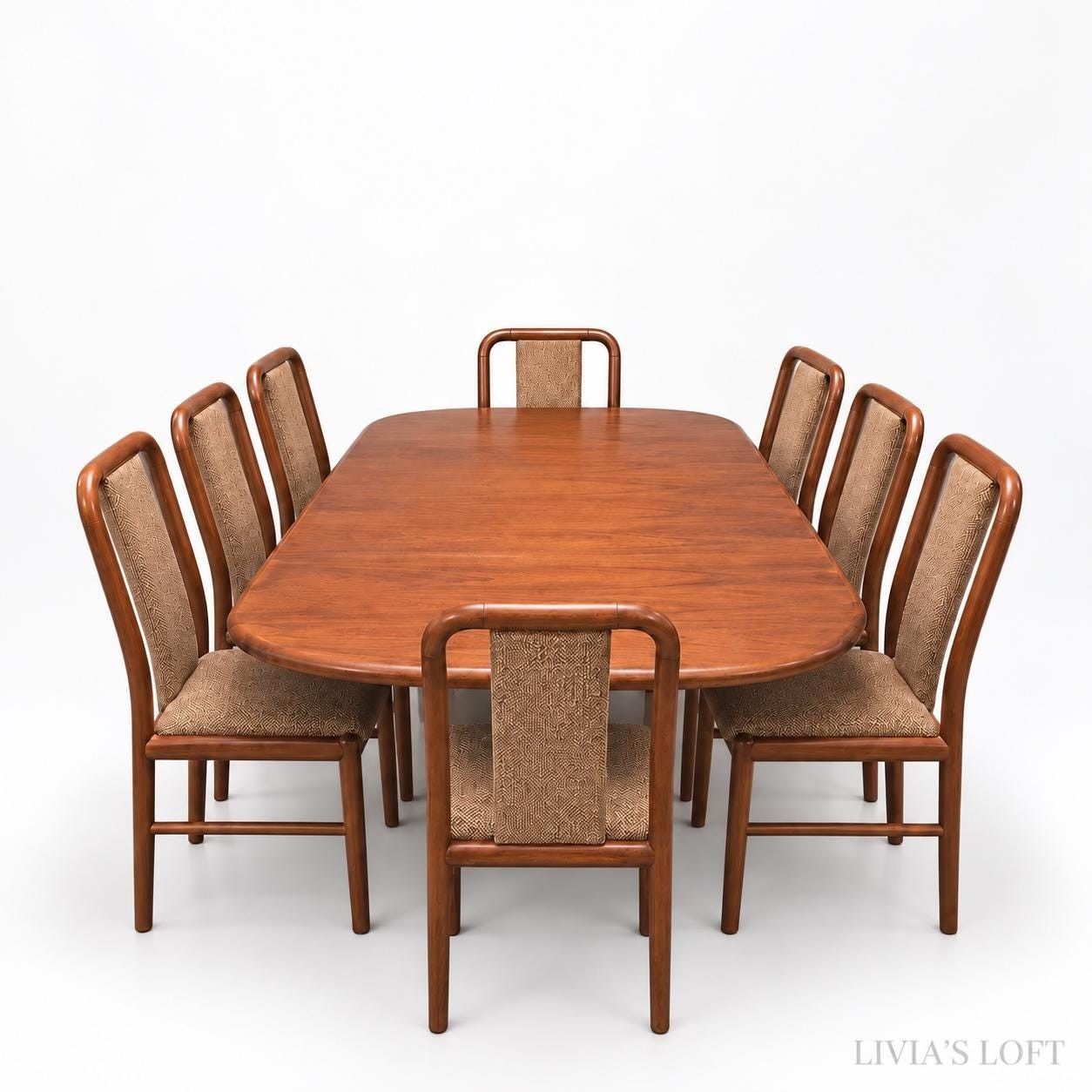 Danish Teak Dining Set, Extendable Table with 8 Dining Chairs, Mid Century Modern Scandinavian Furniture, Vintage Denmark Design, view 5