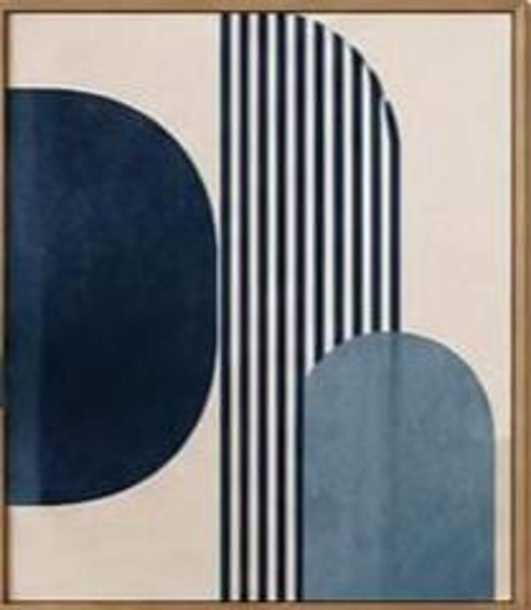 Decorative Glass Blue Abstract Wall Art Set, Mid-Century Modern Digital Download, view 5