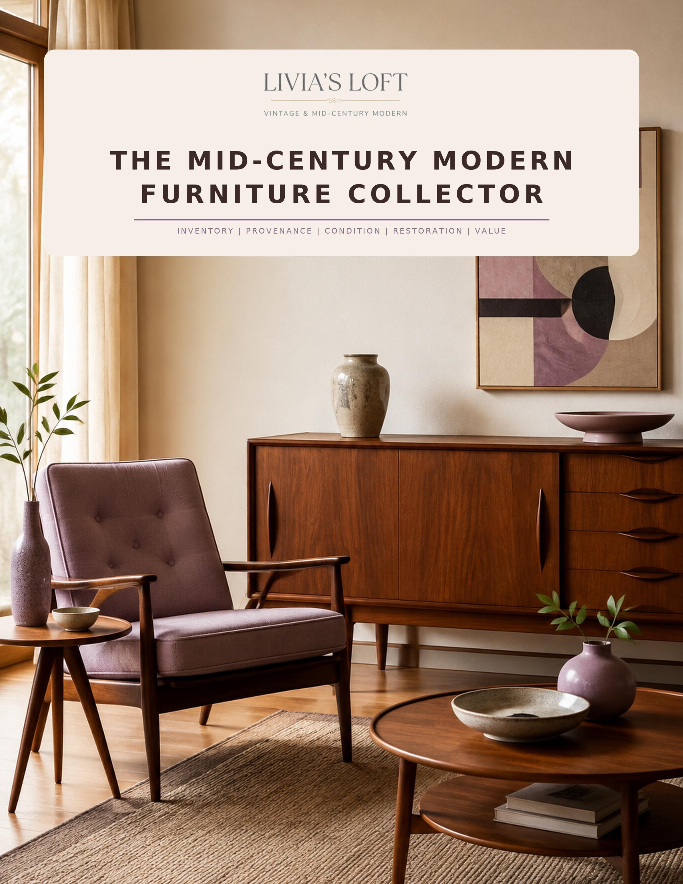 MCM Furniture Collector Journal | Inventory, Provenance, Value Log (Digital Download)