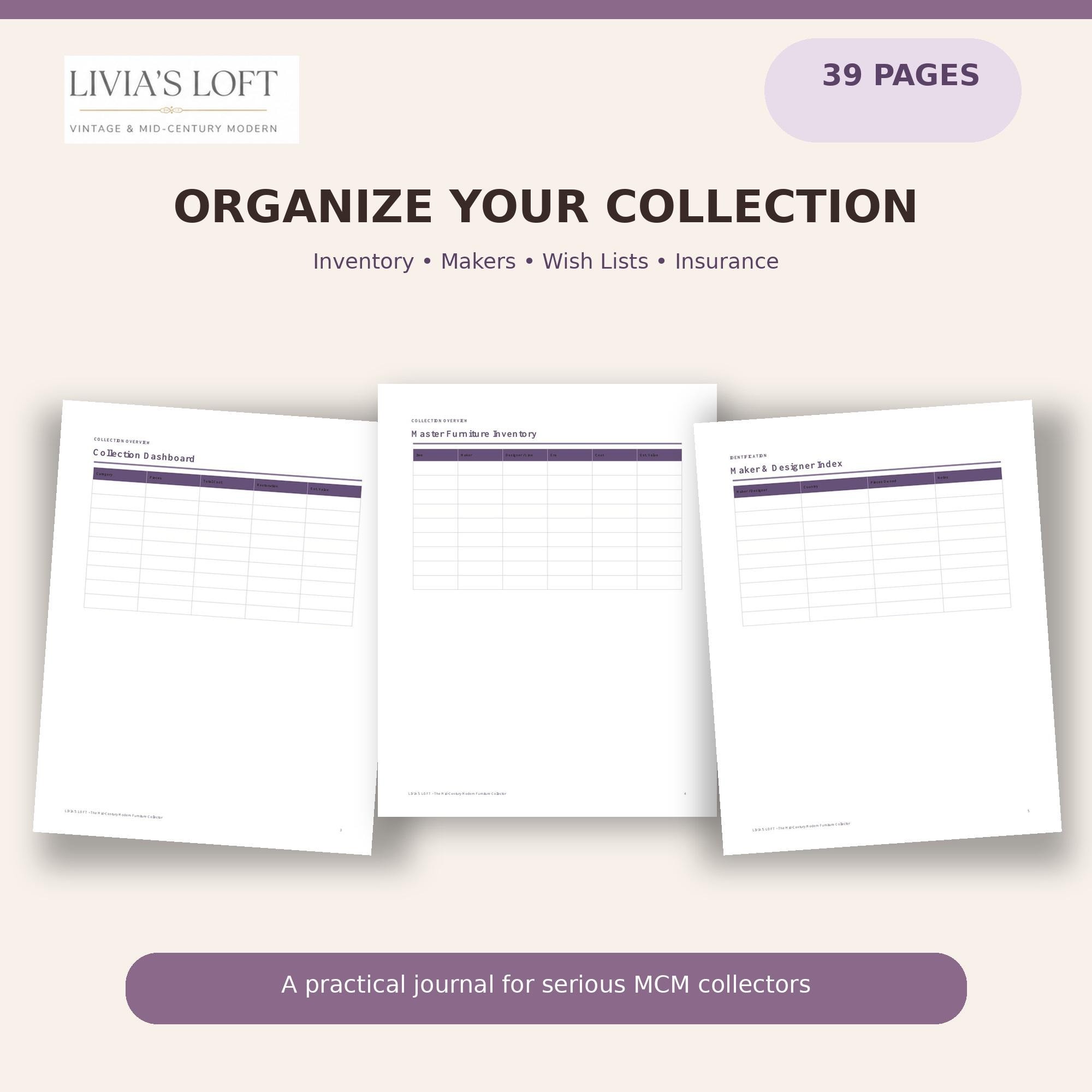 MCM Furniture Collector Journal | Inventory, Provenance, Value Log (Digital Download), view 2