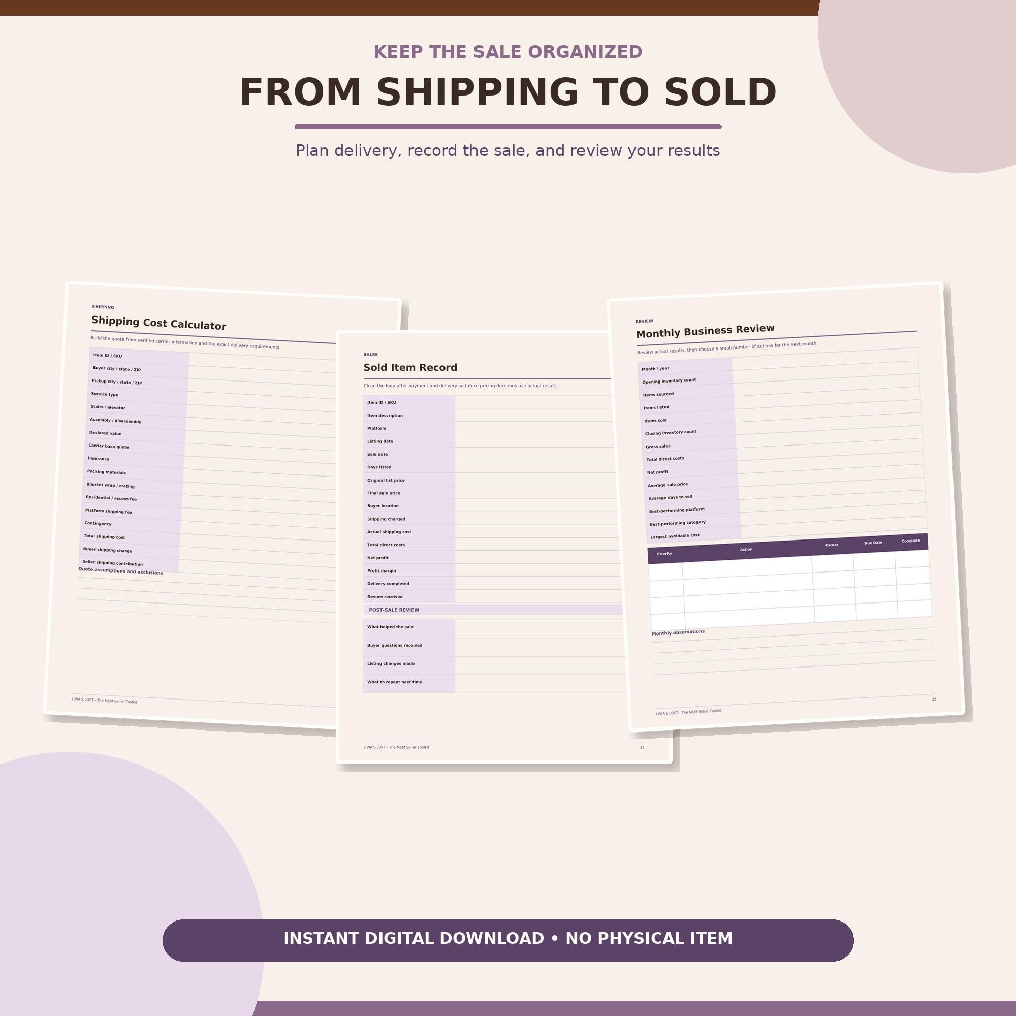 MCM Furniture Seller Toolkit, Vintage Reseller Business Planner PDF, view 6