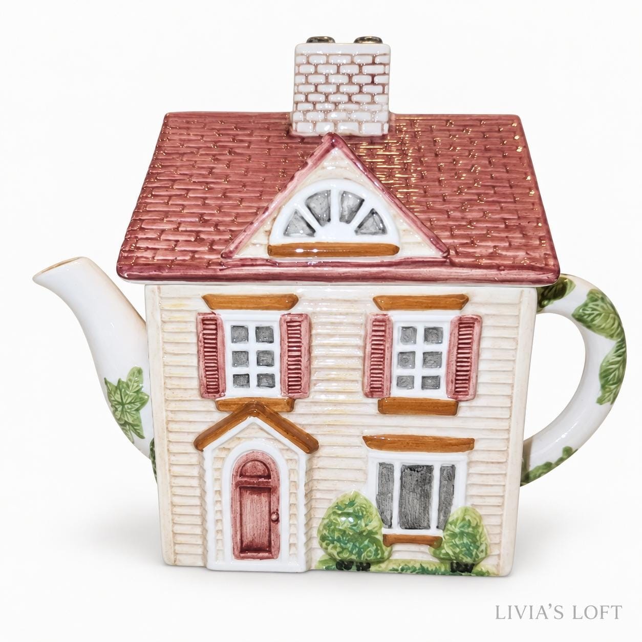 Vintage Johnson Brothers Friendly Village House Teapot, Street Series 1, English Cottage Kitchen Decor,