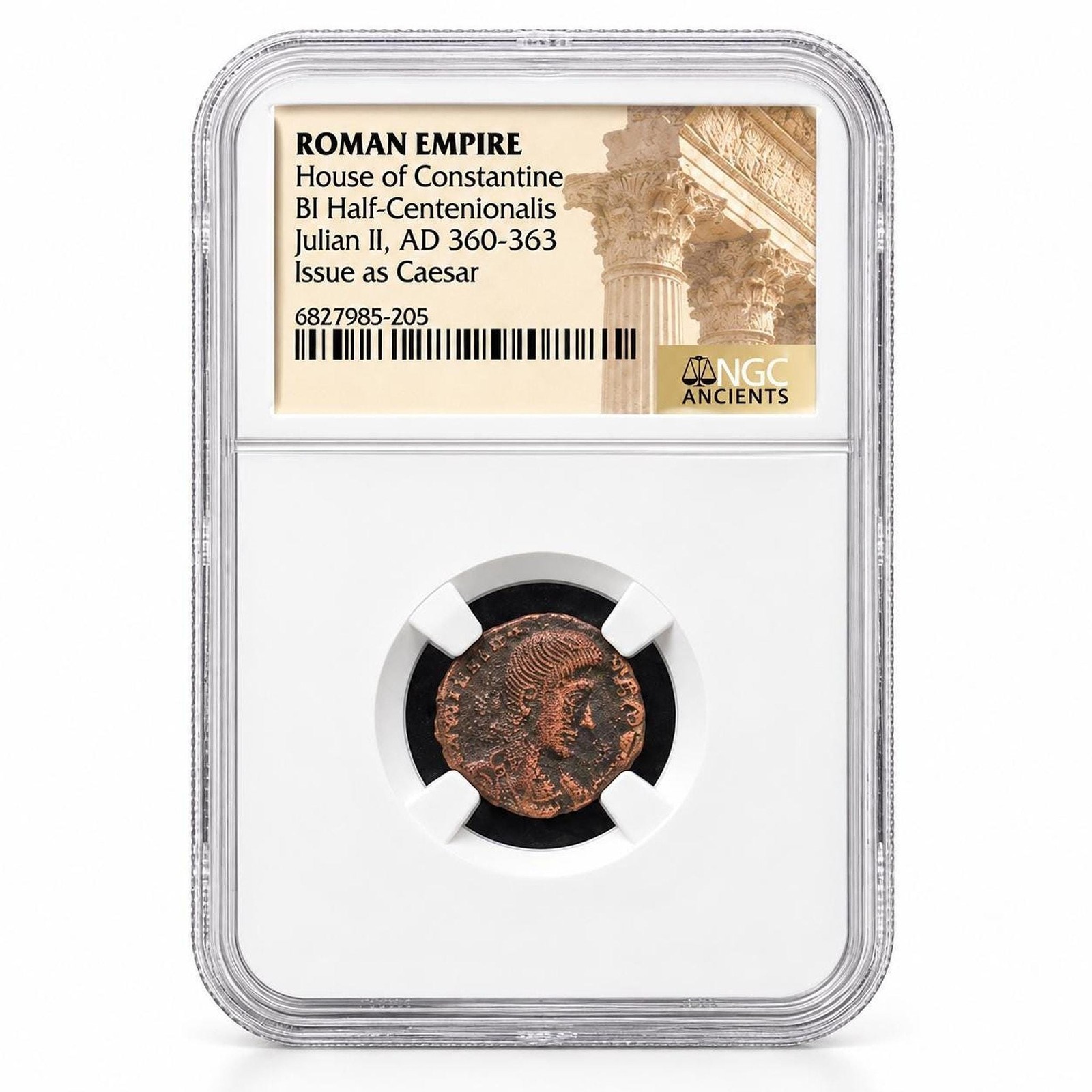 Ancient Roman Coin, Julian II Bronze Half-Centenionalis NGC Certified, view 1