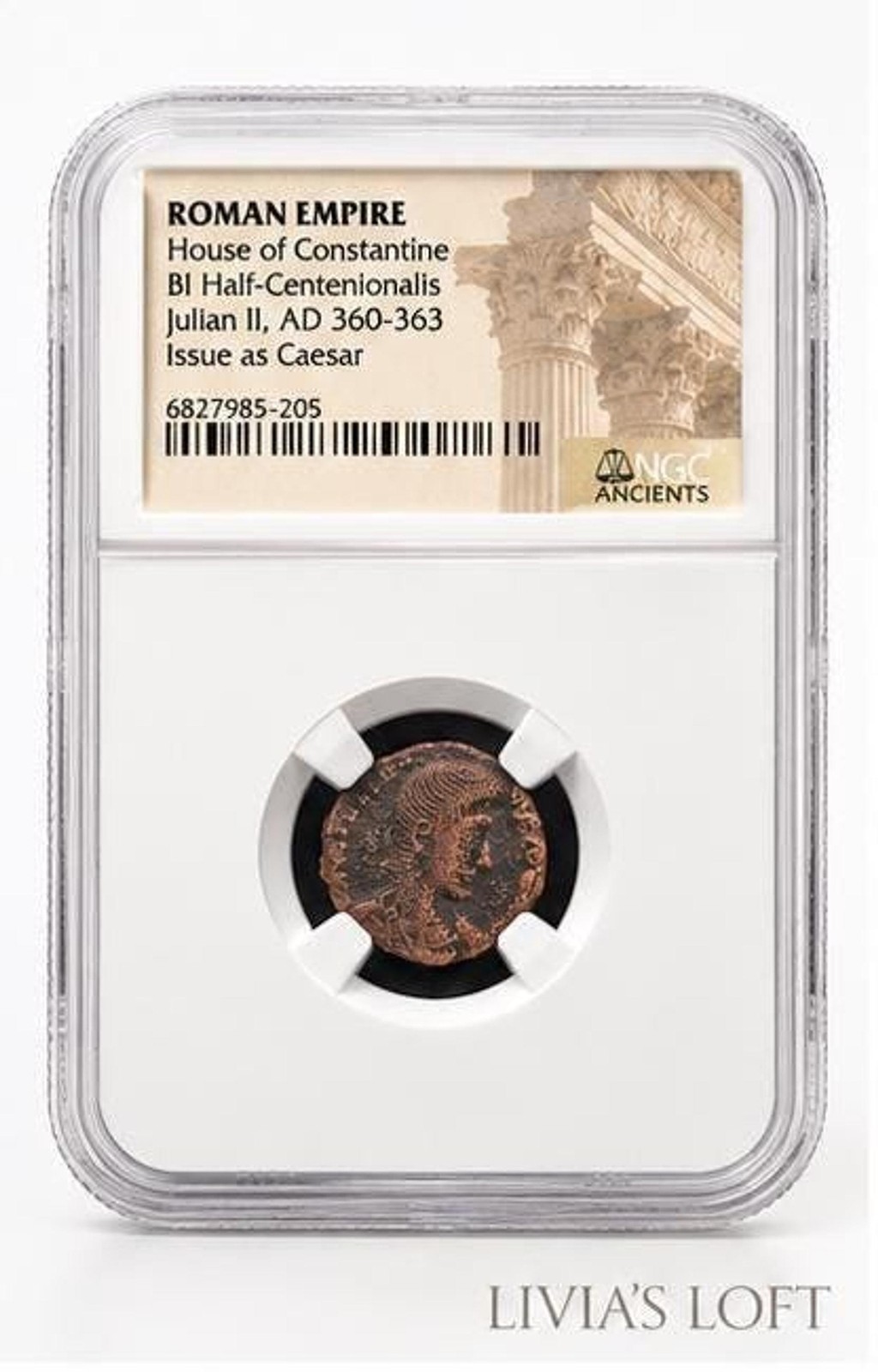 Ancient Roman Coin, Julian II Bronze Half-Centenionalis NGC Certified, view 2