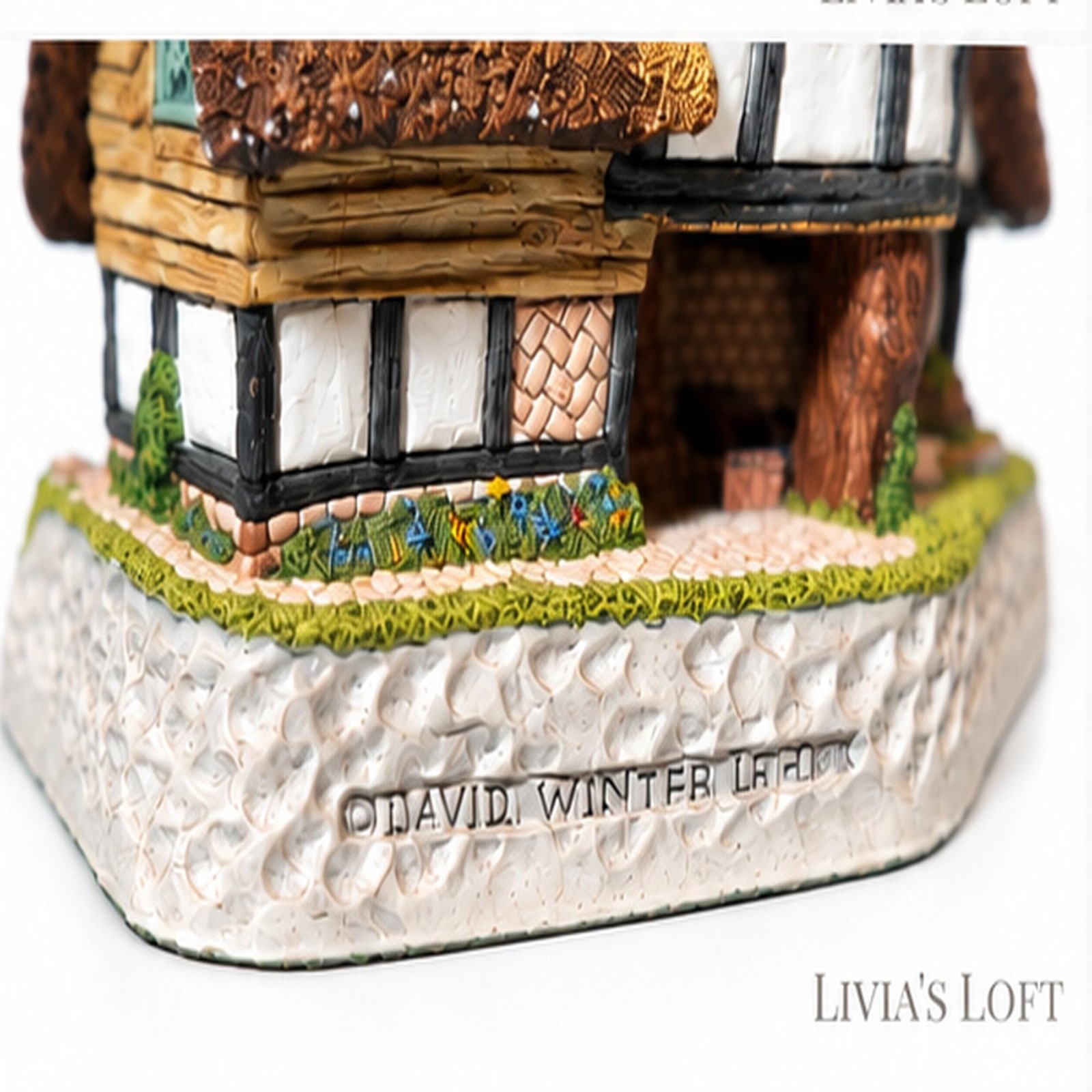 David Winter Cottages Lot Moonlight Haven 1991 Village Shop 1982 Hand Painted English Cottages Vintage Collectible Set, view 2