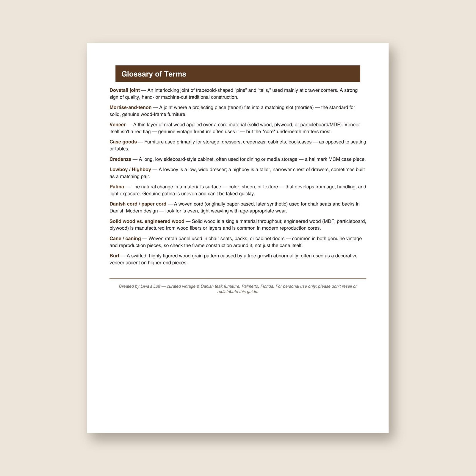 MCM Furniture Authentication, Real vs Reproduction Checklist, Vintage Danish Teak Buyer's Guide, and more PDF Download, view 5