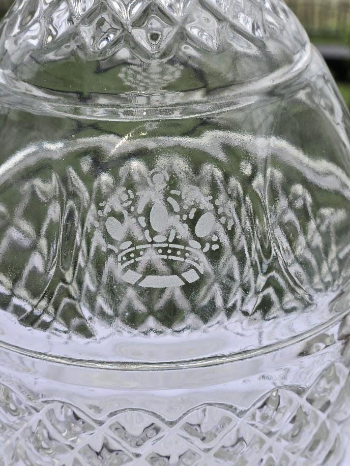 Vintage Crown Royal Glass Decanter with Stopper | Cut Whiskey Liquor Decanter, view 3