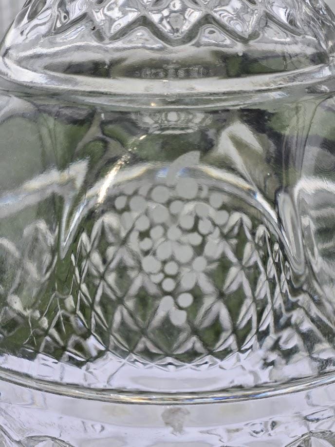 Vintage Crown Royal Glass Decanter with Stopper | Cut Whiskey Liquor Decanter, view 5