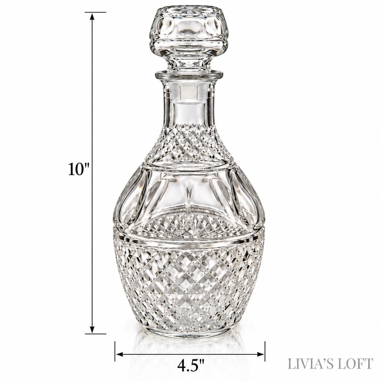 Vintage Crown Royal Glass Decanter with Stopper | Cut Whiskey Liquor Decanter, view 8