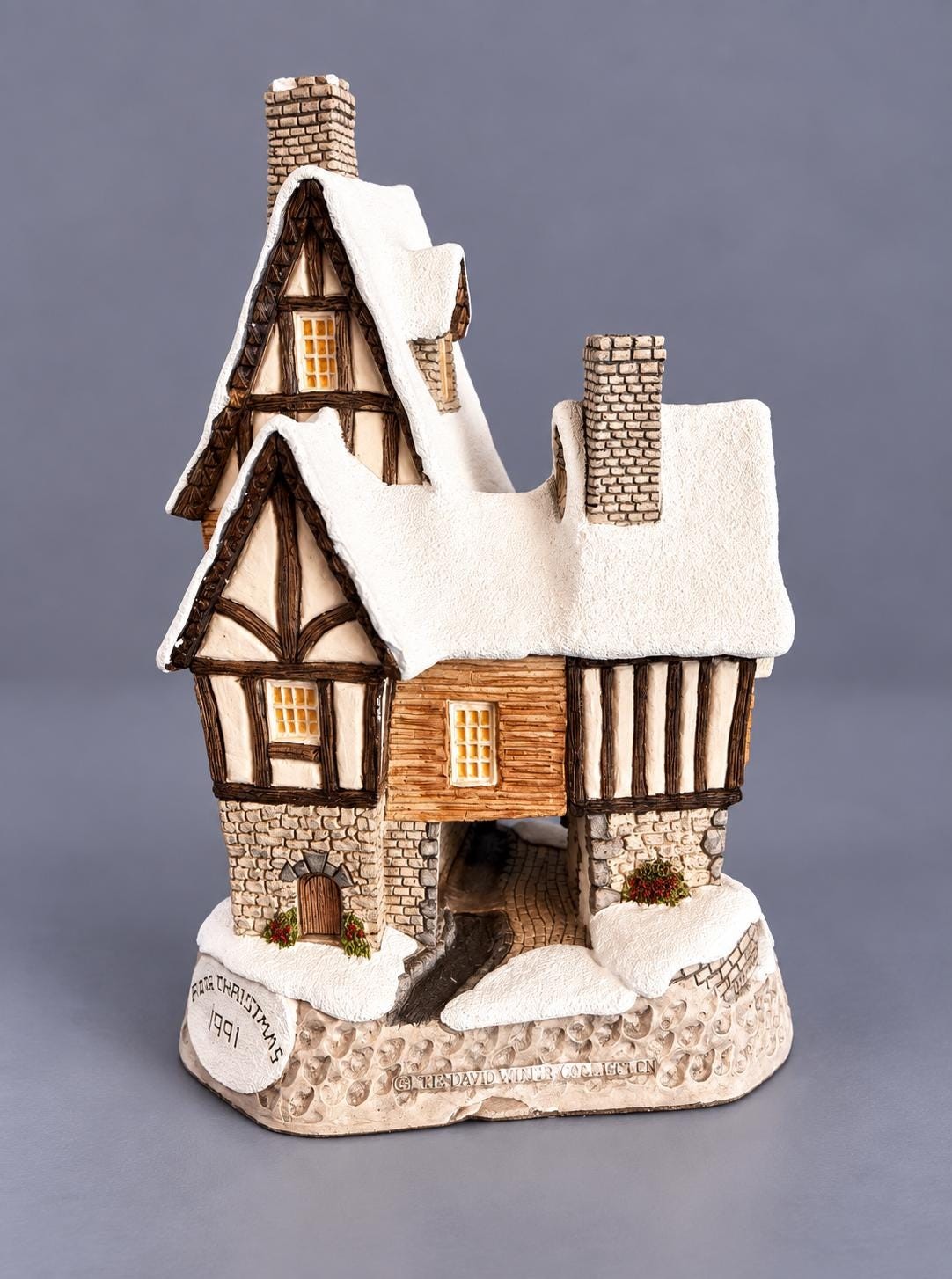 David Winter Fred’s Home 1991 Christmas Cottage | Special for Christmas | Dickens Scrooge Collectible | John Hine England, view 2