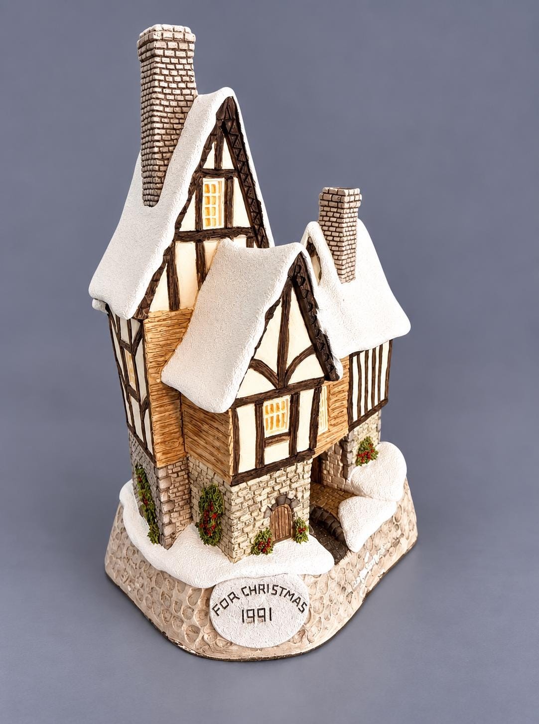 David Winter Fred’s Home 1991 Christmas Cottage | Special for Christmas | Dickens Scrooge Collectible | John Hine England, view 3
