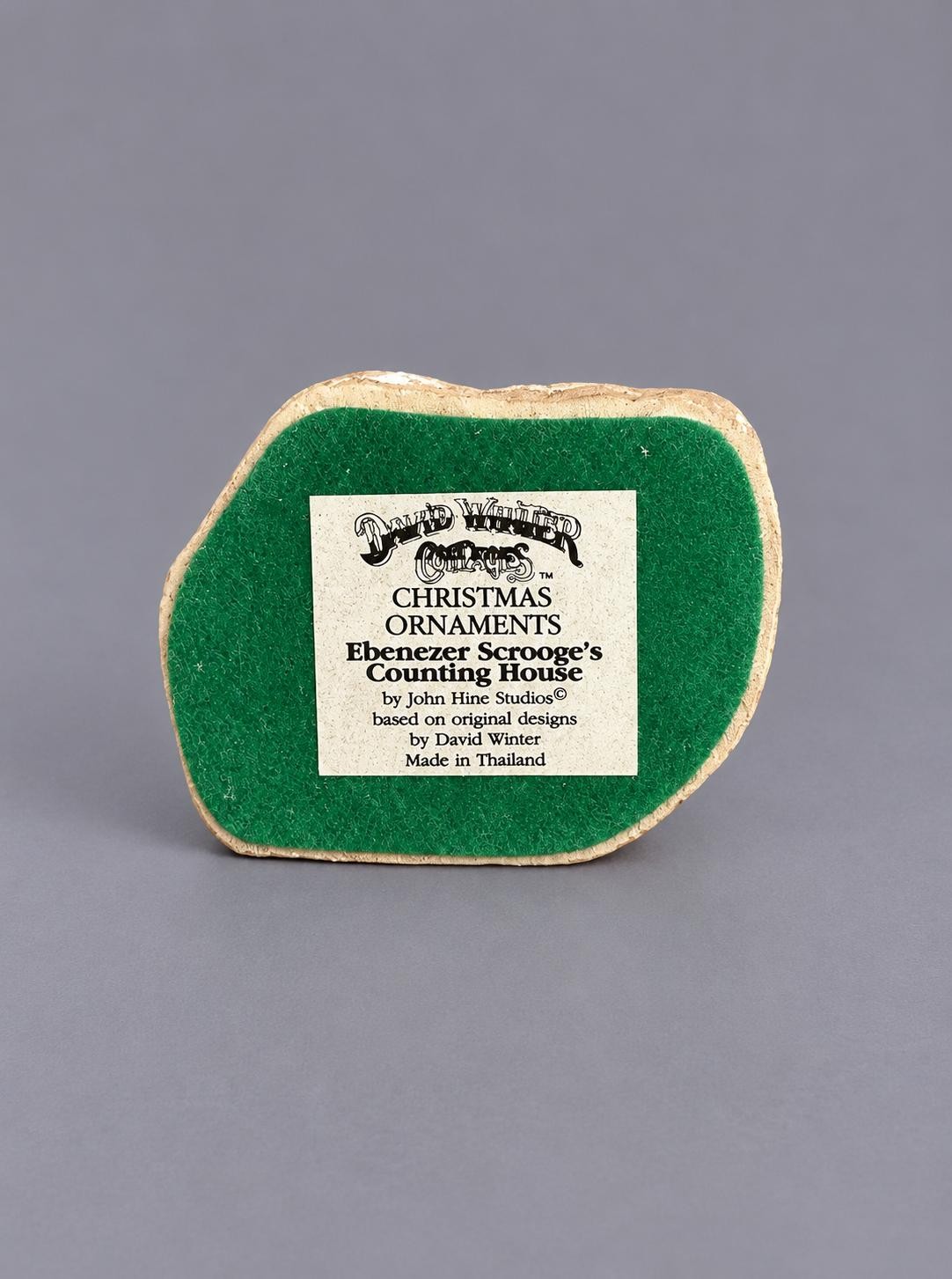 Vintage David Winter Ebenezer Scrooge’s Counting House Ornament | John Hine Studios Dickens Christmas Cottage, view 6