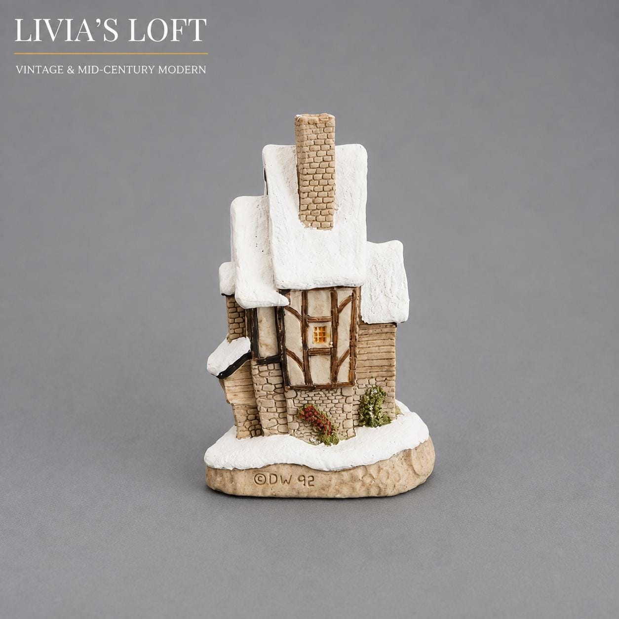 Vintage David Winter Fred’s Home Christmas Ornament | John Hine Studios Dickens Christmas Cottage 1990s Collectible, view 1