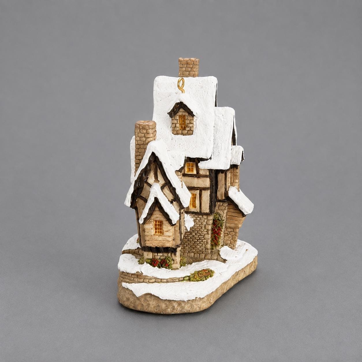 Vintage David Winter Fred’s Home Christmas Ornament | John Hine Studios Dickens Christmas Cottage 1990s Collectible, view 2