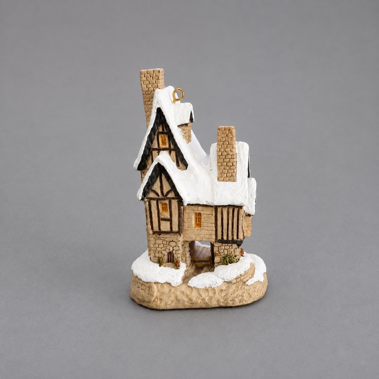 Vintage David Winter Fred’s Home Christmas Ornament | John Hine Studios Dickens Christmas Cottage 1990s Collectible, view 3