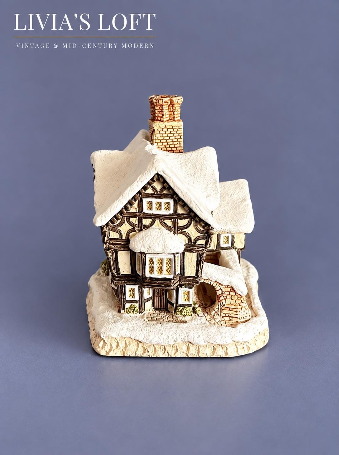 Vintage David Winter Mister Fezziwig’s Emporium Ornament | John Hine Studios Dickens Christmas Cottage, view 1