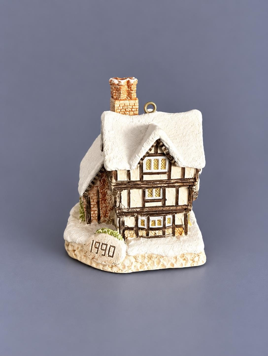 Vintage David Winter Mister Fezziwig’s Emporium Ornament | John Hine Studios Dickens Christmas Cottage, view 3