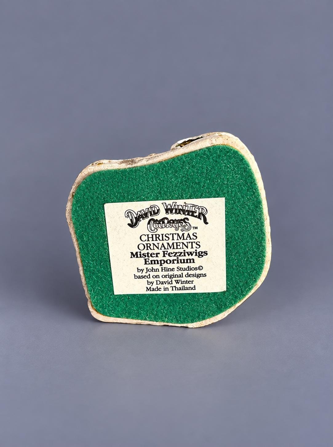 Vintage David Winter Mister Fezziwig’s Emporium Ornament | John Hine Studios Dickens Christmas Cottage, view 6