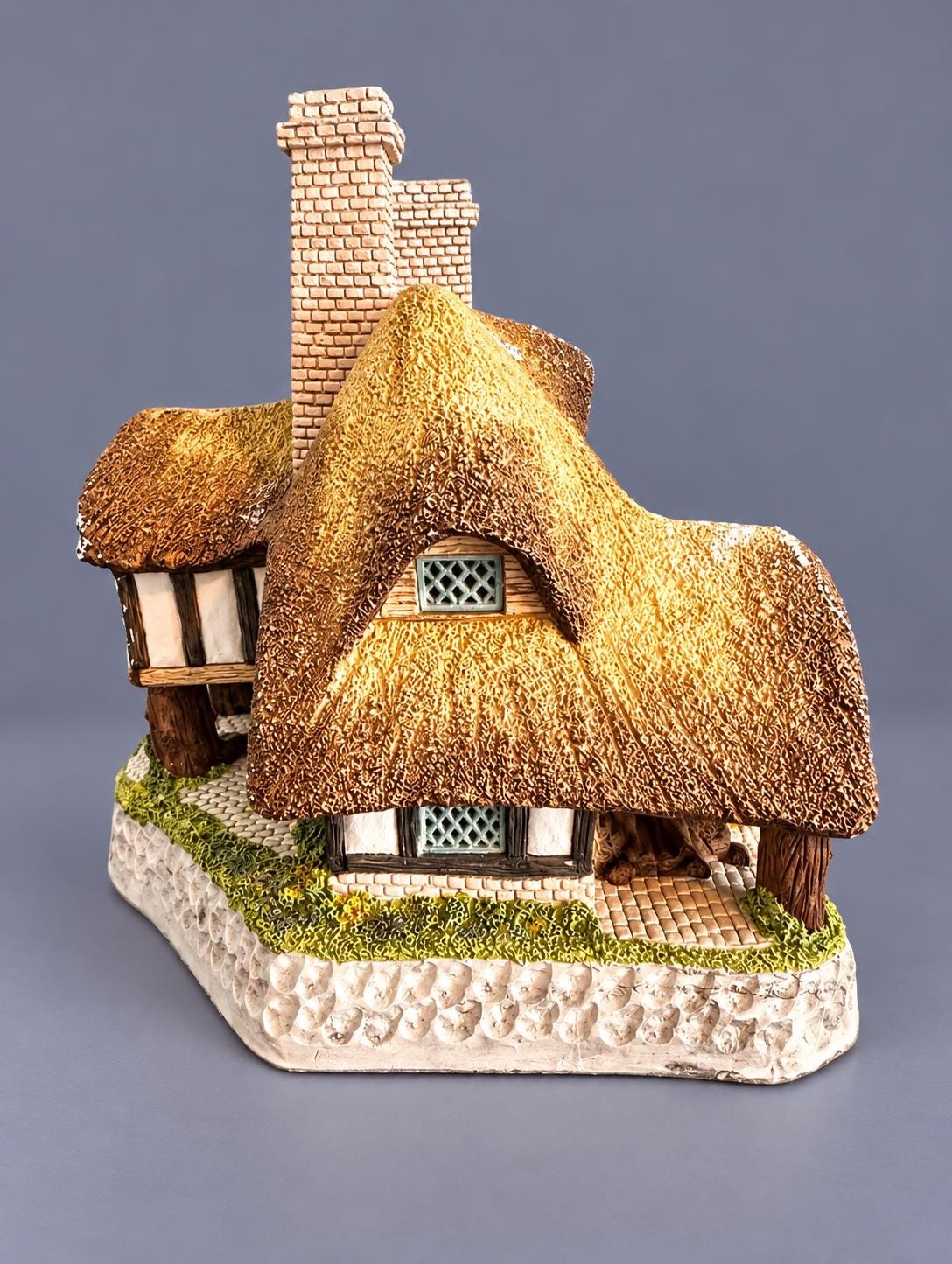 David Winter Moonlight Haven 1991 Cottage | Vintage English Thatched Cottage | John Hine England | Cottagecore Collectible, view 3