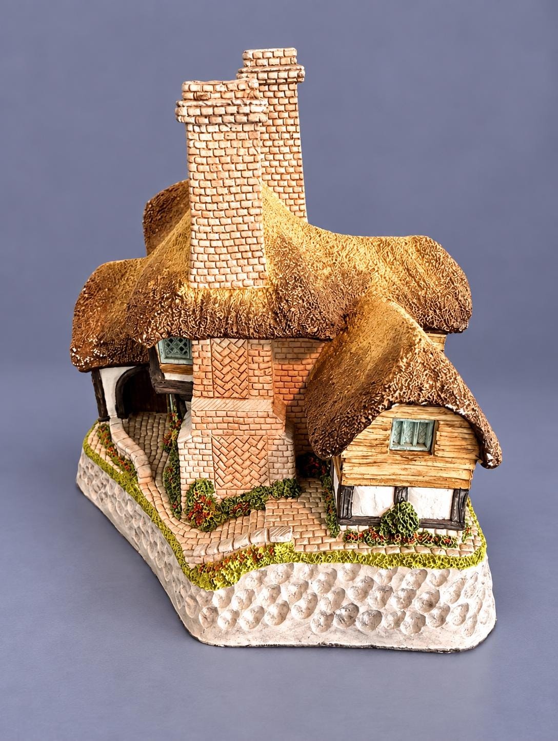 David Winter Moonlight Haven 1991 Cottage | Vintage English Thatched Cottage | John Hine England | Cottagecore Collectible, view 4