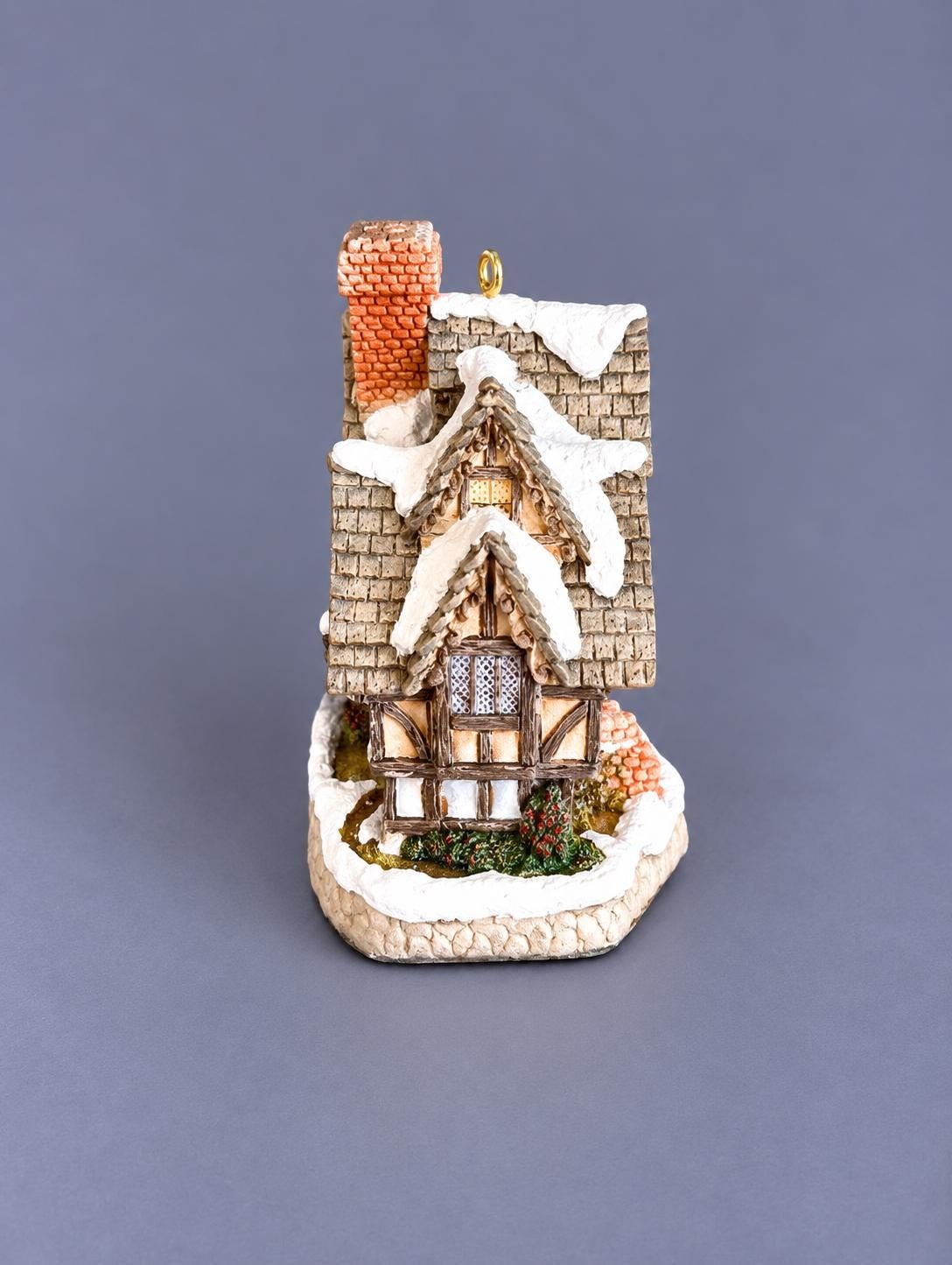 Vintage David Winter Scrooge’s School Ornament | John Hine Studios 1992 Dickens Christmas Cottage, view 3