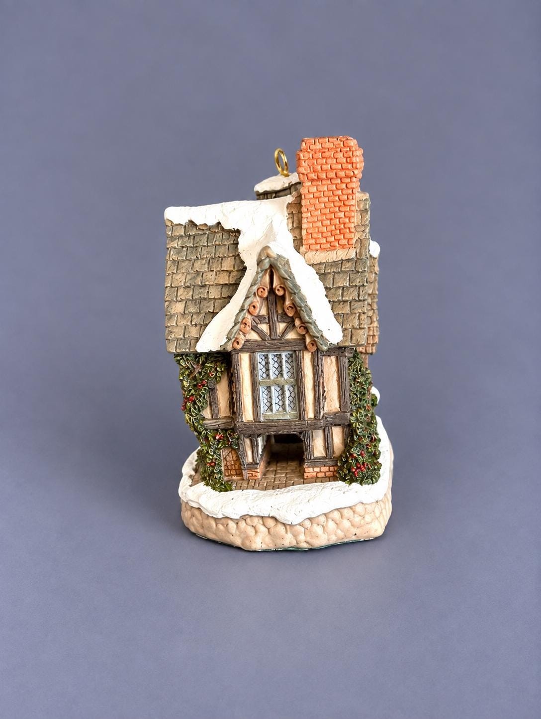 Vintage David Winter Scrooge’s School Ornament | John Hine Studios 1992 Dickens Christmas Cottage, view 4