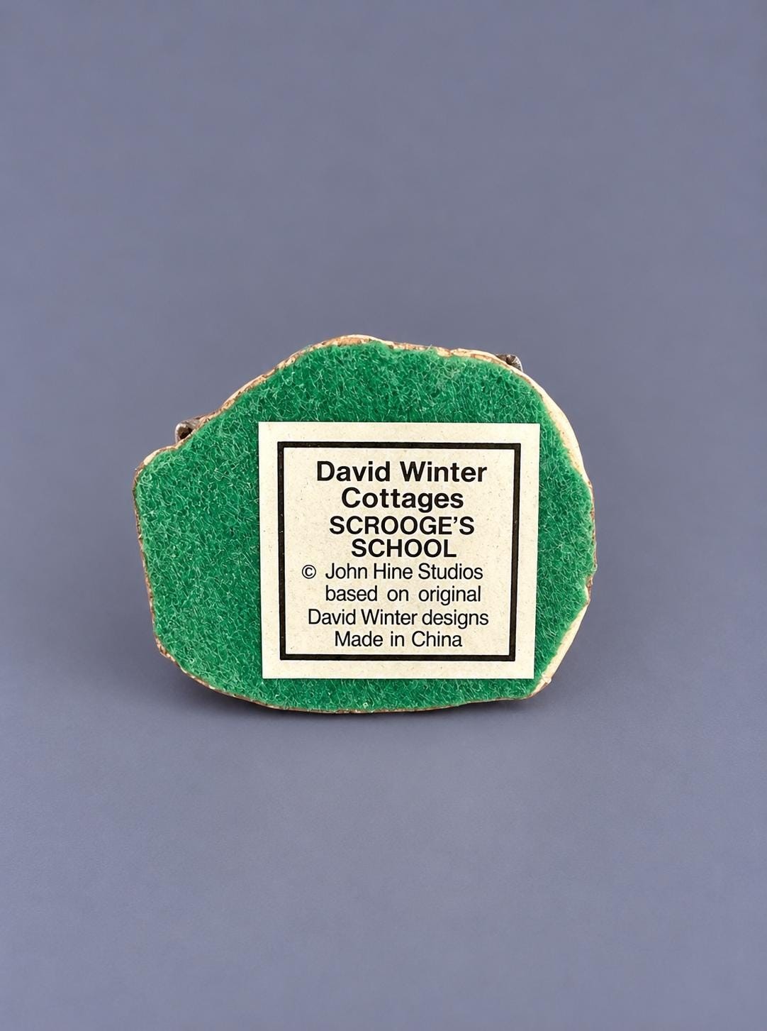 Vintage David Winter Scrooge’s School Ornament | John Hine Studios 1992 Dickens Christmas Cottage, view 6
