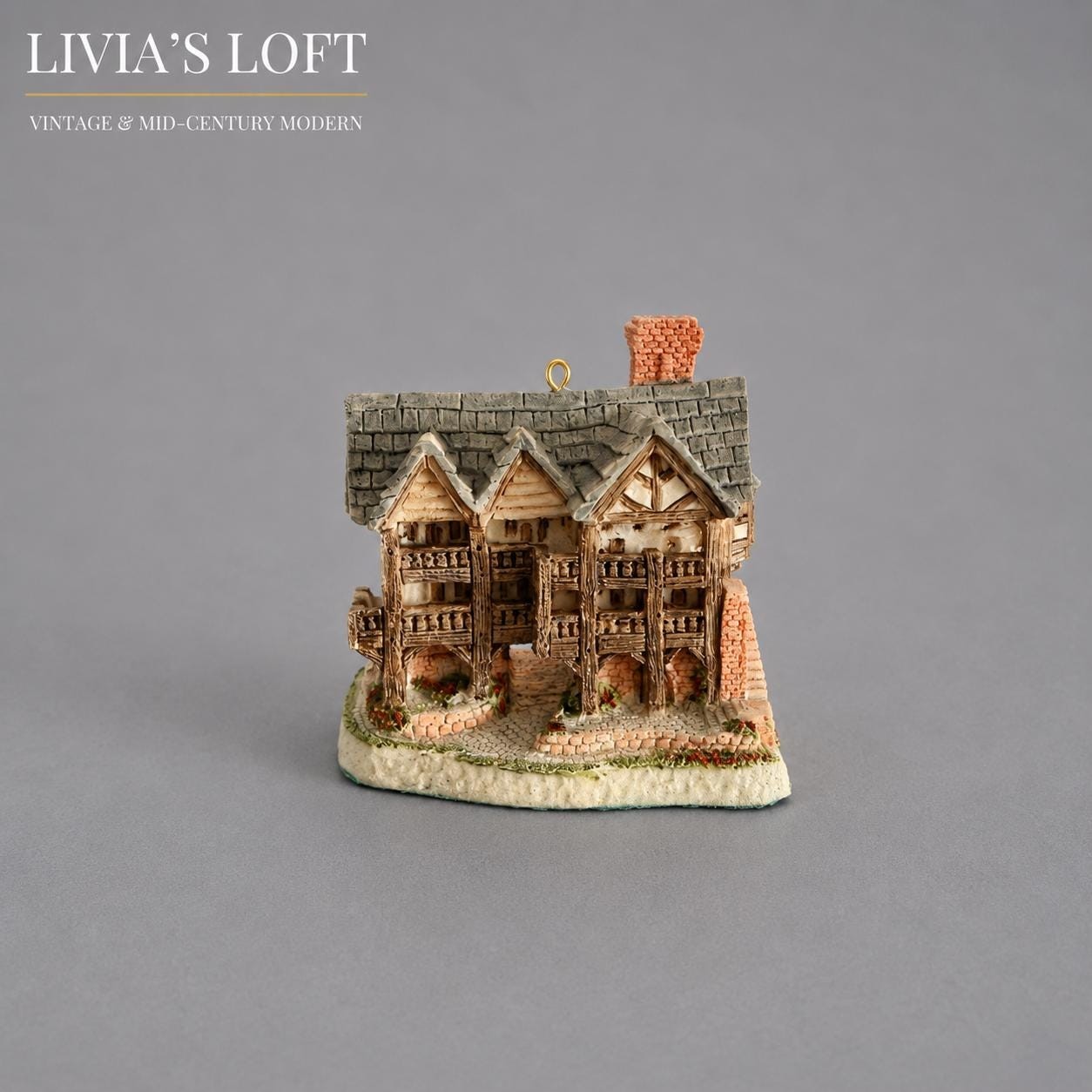 Vintage 1993 David Winter Cottages The Grange Christmas Ornament John Hine Studios Tudor Miniature House