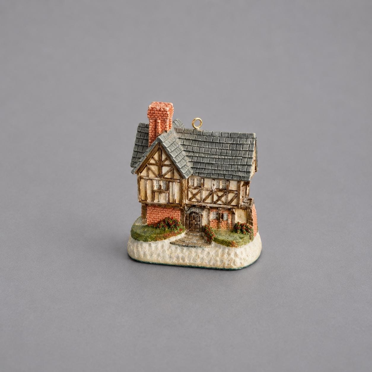 Vintage 1993 David Winter Cottages The Grange Christmas Ornament John Hine Studios Tudor Miniature House, view 3