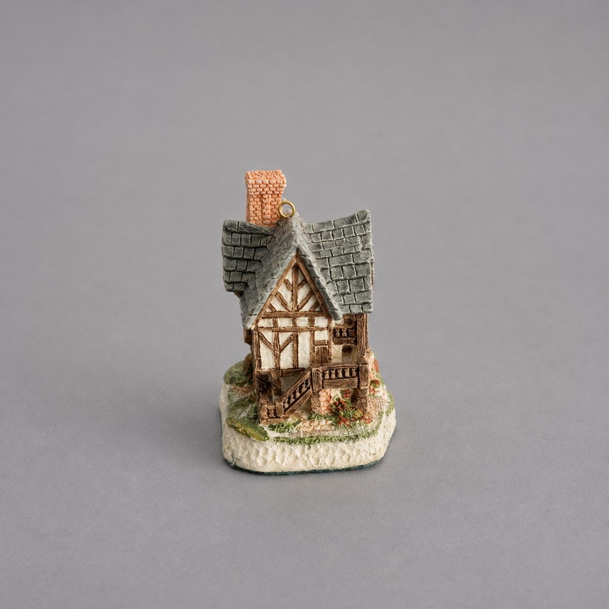 Vintage 1993 David Winter Cottages The Grange Christmas Ornament John Hine Studios Tudor Miniature House, view 4