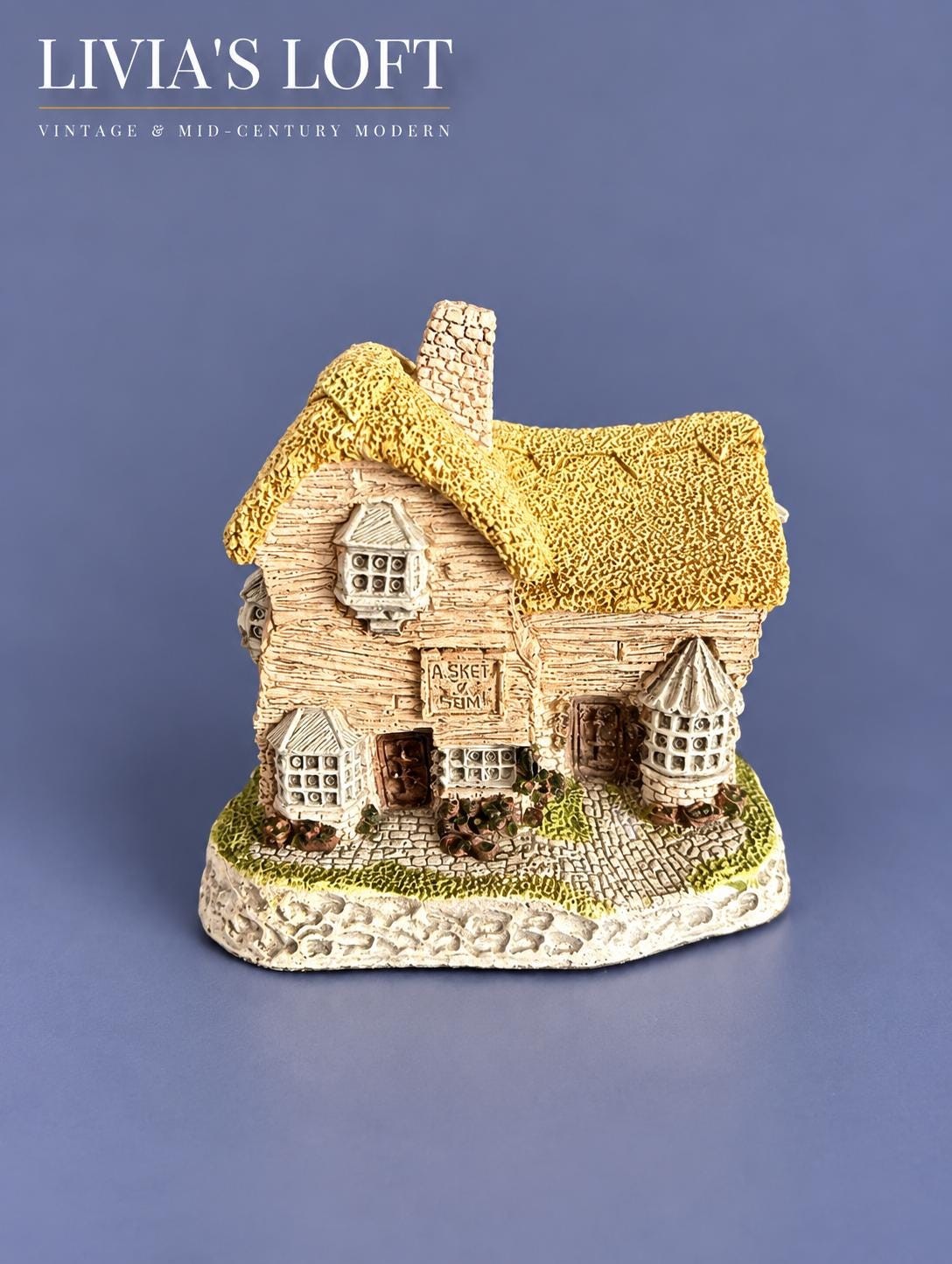 Vintage 1982 David Winter The Village Shop Cottage | John Hine Ltd Hand Painted English Thatched House, view 1
