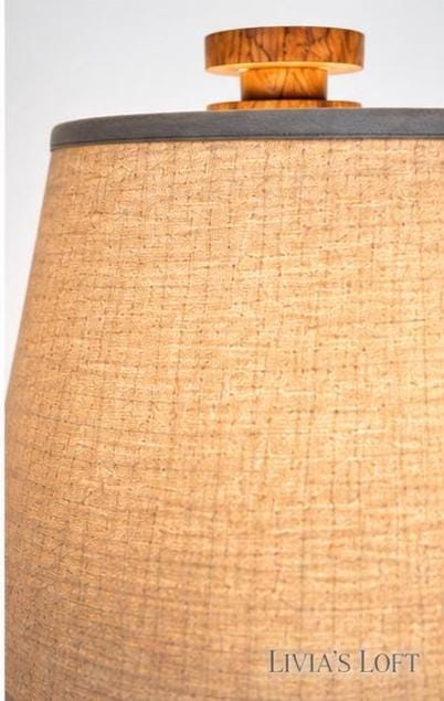Modern Rustic Wood & Black Table Lamps In the Style of Heath and Company Lighting Set of 2, view 2
