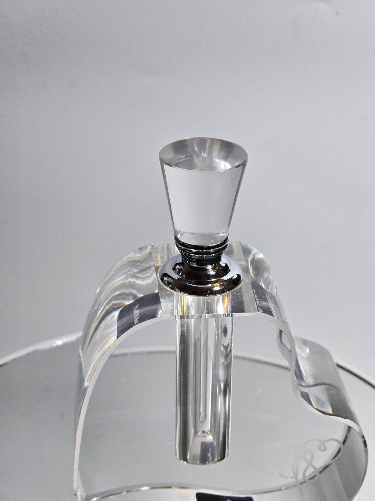 Mikasa Love Story Crystal Heart Perfume Bottle – Etched Glass Vanity Collectible, view 4