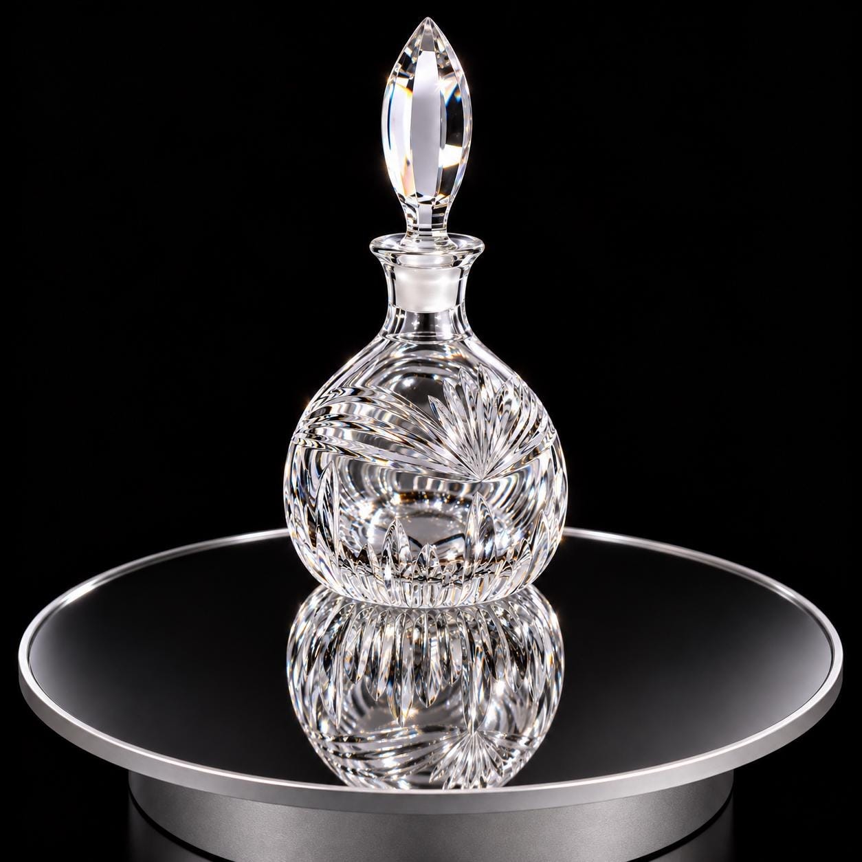 Marquis by Waterford Cut Crystal Perfume Bottle with Faceted Stopper., view 8