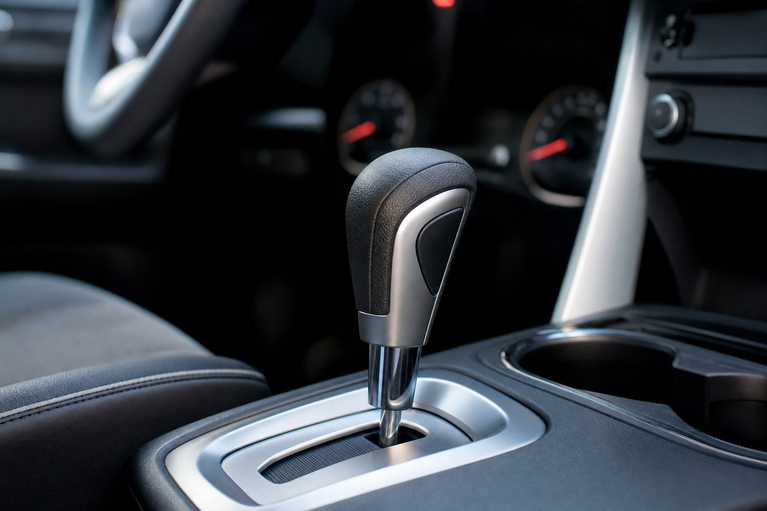 Automatic gear selector inside a vehicle